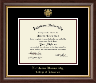 Kutztown University Gold Engraved Medallion Diploma Frame in Hampshire