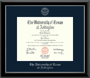 The University of Texas at Arlington diploma frame - Silver Embossed Diploma Frame in Onyx Silver