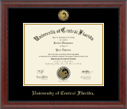University of Central Florida Gold Engraved Medallion Diploma Frame in Signature