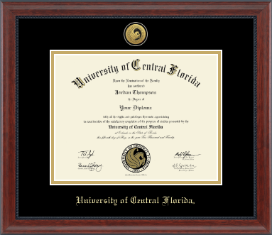 University of Central Florida diploma frame - Gold Engraved Medallion Diploma Frame in Signature