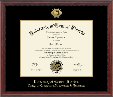 University of Central Florida diploma frame - Gold Engraved Medallion Diploma Frame in Signature