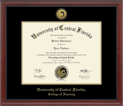 University of Central Florida diploma frame - Gold Engraved Medallion Diploma Frame in Signature