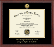 University of Central Florida diploma frame - Gold Engraved Medallion Diploma Frame in Signature