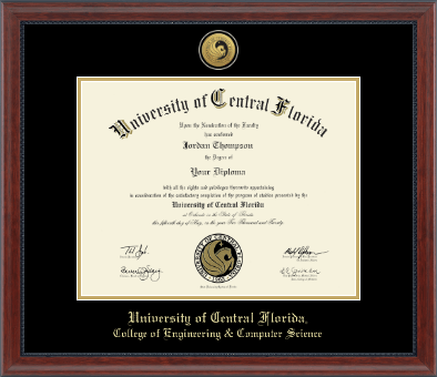 University of Central Florida diploma frame - Gold Engraved Medallion Diploma Frame in Signature
