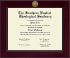 The Southern Baptist Theological Seminary Century Gold Engraved Diploma Frame in Cordova