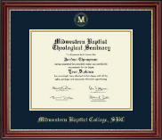 Midwestern Baptist Theological Seminary Gold Embossed Diploma Frame in Kensington Gold