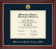 Midwestern Baptist Theological Seminary Gold Engraved Medallion Diploma Frame in Kensington Gold
