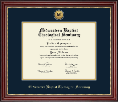 Midwestern Baptist Theological Seminary diploma frame - Gold Engraved Medallion Diploma Frame in Kensington Gold