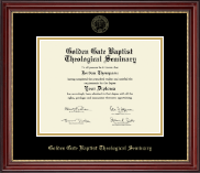 Golden Gate Baptist Theological Seminary diploma frame - Gold Embossed Diploma Frame in Kensington Gold