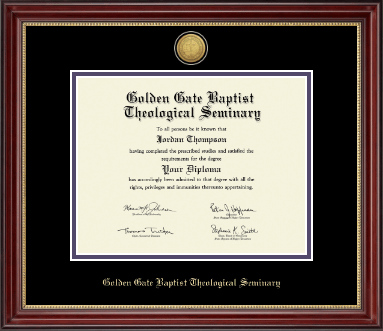 Golden Gate Baptist Theological Seminary diploma frame - Gold Engraved Medallion Diploma Frame in Kensington Gold