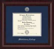 Middlebury College Presidential Silver Engraved Diploma Frame in Premier