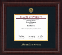 Miami University Presidential Gold Engraved Diploma Frame in Premier
