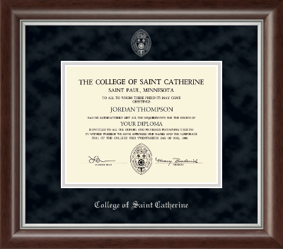 College of St. Catherine diploma frame - Silver Embossed Diploma Frame in Devonshire