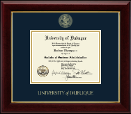 University of Dubuque Gold Embossed Diploma Frame in Gallery
