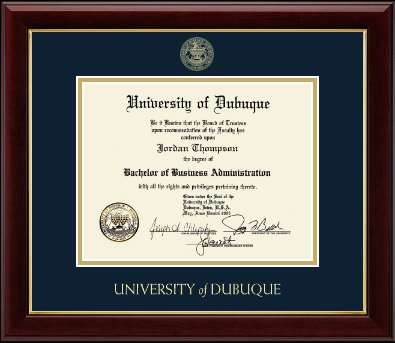 University of Dubuque diploma frame - Gold Embossed Diploma Frame in Gallery