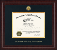Supreme Court of the United States Presidential Gold Engraved Certificate Frame in Premier