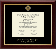 State University of New York Cortland Gold Engraved Medallion Diploma Frame in Gallery