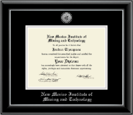 New Mexico Institute of Mining & Technology Silver Engraved Medallion Diploma Frame in Onyx Silver
