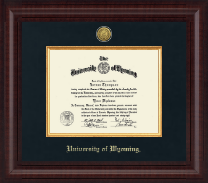 University of Wyoming Presidential Gold Engraved Diploma Frame in Premier