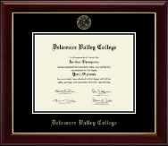 Delaware Valley University Gold Embossed Diploma Frame in Gallery