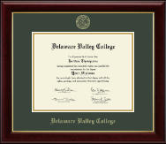 Delaware Valley University diploma frame - Gold Embossed Diploma Frame in Gallery