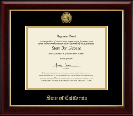State of California Gold Engraved Medallion Certificate Frame in Gallery