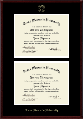 Texas Woman's University diploma frame - Double Diploma Frame in Galleria