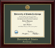 University of Alaska Anchorage Gold Engraved Medallion Diploma Frame in Gallery