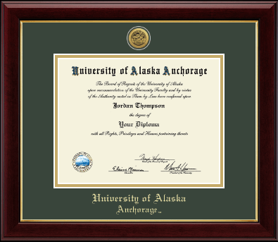 University of Alaska Anchorage diploma frame - Gold Engraved Medallion Diploma Frame in Gallery