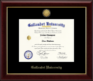 Gallaudet University diploma frame - Gold Engraved Medallion Diploma Frame in Gallery