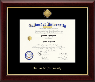 Gallaudet University diploma frame - Gold Engraved Medallion Diploma Frame in Gallery