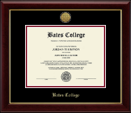Bates College Gold Engraved Medallion Diploma Frame in Gallery