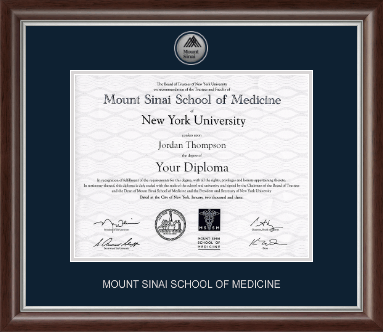 Mount Sinai School of Medicine diploma frame - Silver Engraved Medallion Diploma Frame in Devonshire