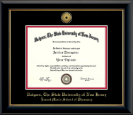 Rutgers University Gold Engraved Medallion Diploma Frame in Onyx Gold