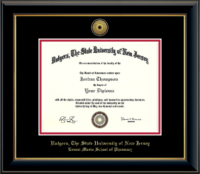 Rutgers University diploma frame - Gold Engraved Medallion Diploma Frame in Onyx Gold