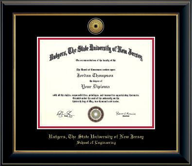 Rutgers University diploma frame - Gold Engraved Medallion Diploma Frame in Onyx Gold