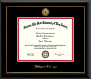 Rutgers University Gold Engraved Medallion Diploma Frame in Onyx Gold