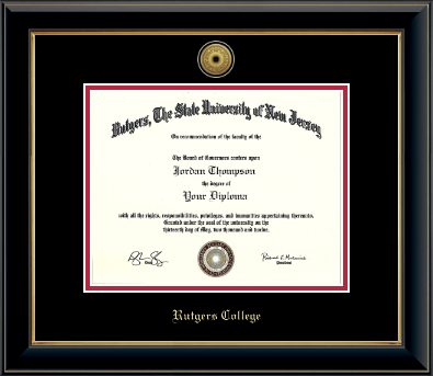 Rutgers University diploma frame - Gold Engraved Medallion Diploma Frame in Onyx Gold