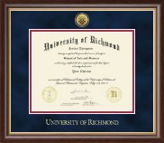 University of Richmond Gold Engraved Medallion Diploma Frame in Hampshire