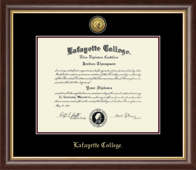 Lafayette College diploma frame - Gold Engraved Medallion Diploma Frame in Hampshire
