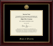 State of Florida Gold Engraved Medallion Certificate Frame Gallery in Gallery