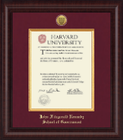 Harvard University Presidential Gold Engraved Diploma Frame in Premier