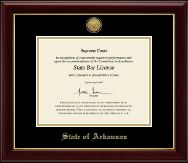 State of Arkansas certificate frame - Gold Engraved Medallion Certificate Frame in Gallery