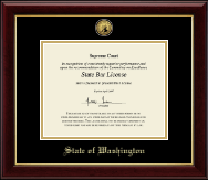 State of Washington certificate frame - Gold Engraved Medallion Certificate Frame in Gallery