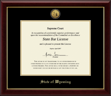 University of Wyoming certificate frame - Gold Engraved Medallion Certificate Frame in Gallery