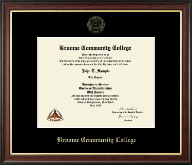 Broome Community College diploma frame - Gold Embossed Diploma Frame in Studio Gold