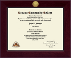 Broome Community College Century Gold Engraved Diploma Frame in Cordova