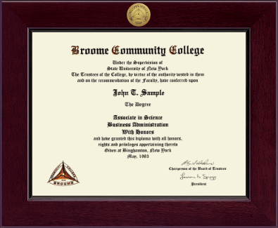 Broome Community College diploma frame - Century Gold Engraved Diploma Frame in Cordova