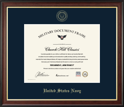 United States Navy certificate frame - US Navy Honorable Discharge Certificate Frame in Studio Gold