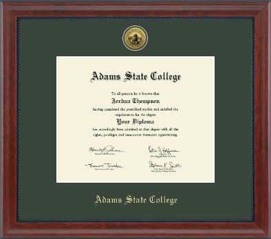Adams State College diploma frame - Gold Engraved Medallion Diploma Frame in Signature